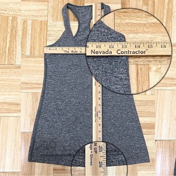 LULULEMON CRB Cool Racerback Heathered Deep Coal Tank Top Size 6 - Picture 9 of 12